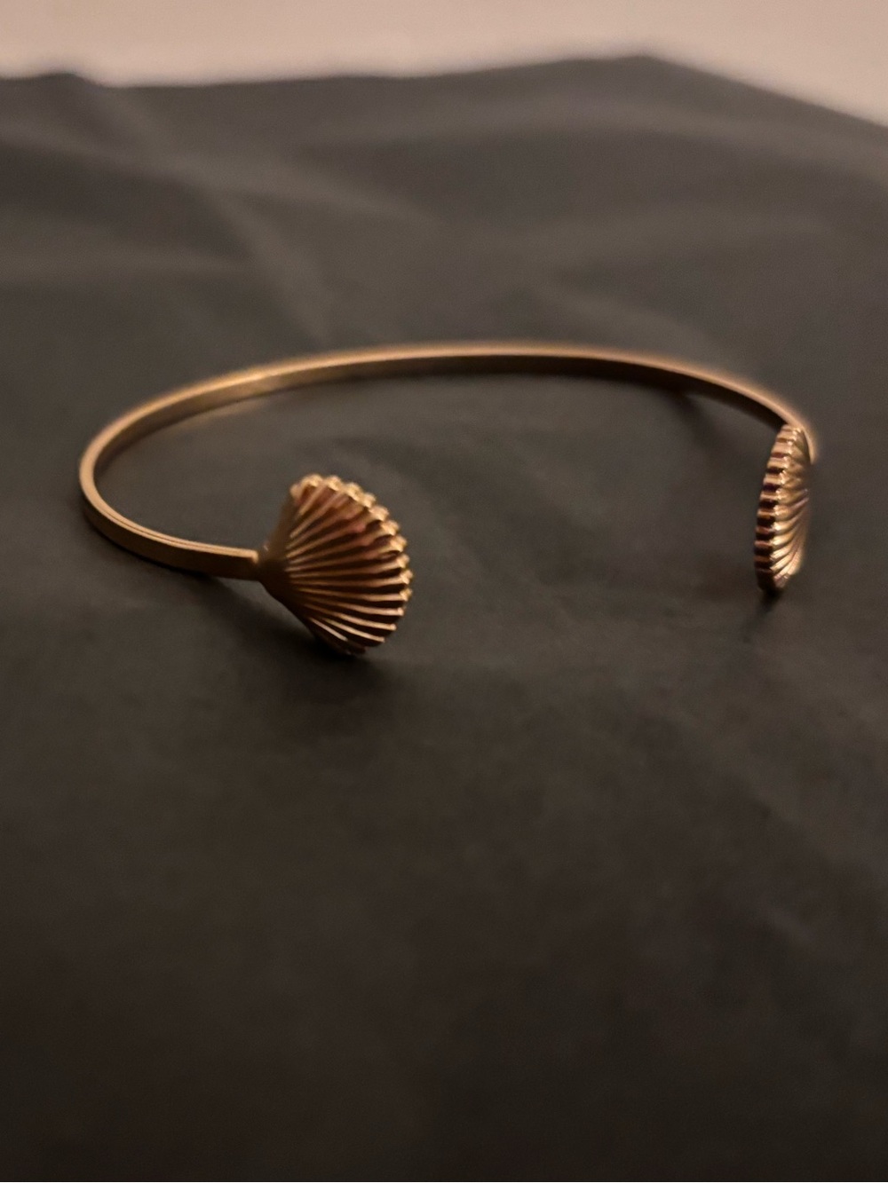 Gold Shell-Accent Open Cuff Bracelet - Women Jewelry